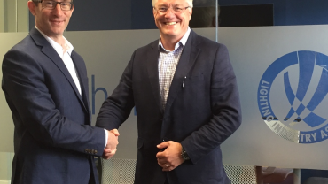 Stuart Green, Course Leader, Lighting and Design Technology at USW and LIA Chief Executive Officer, Steve Davies.