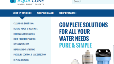 Aqua Cure's new website facilitates placement of orders from a variety of platforms.