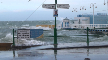 High-tide at Havre des Pas in Saint Helier, Jersey.