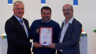 Pictured receiving their certificate with LIA CEO, Steve Davies, are Lumenpulse's Peter Ralph, Quality Engineer and Technical Director Steve Poole.