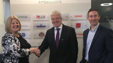 Julie Prior, Associate Head of School, Faculty of Business & Society, USW, LIA CEO Steve Davies and Principal Lecturer Stuart Green.