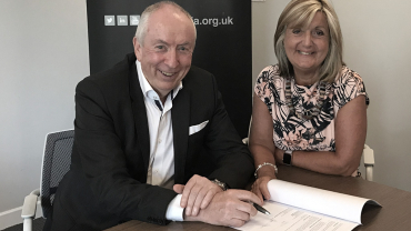 Pictured at the LIA Telford is LIA’s Commercial Manager Julie Humpreys and LAI Chairman Gay Byrne.