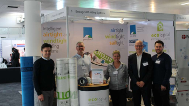 (L-R): Ilias Igoumenidis (Ecological), Roger Southcott (Passivhaus Trust)  Kirsten Priebe Development Associate (Passivhaus Trust), Jon Bootland Chief Executive Passivhaus Trust, and Fintan Wallace (E