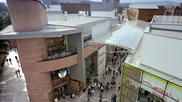 Aerial view of the Princesshay Shopping Centre in Exeter.