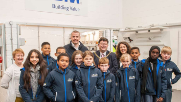 (L to R) Vicky Jones, Subject Leader for science, Northholt High School; Adam Baker, business development and marketing director, ABM UK; Mayor of Ealing Councillor Simon Woodroofe; and Kate Bellingha