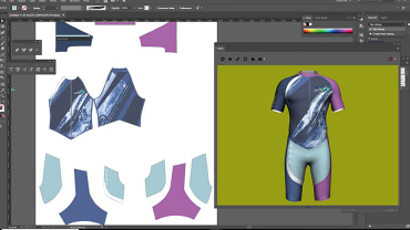 The Optitex 3D Design Illustrator plug-in in use.