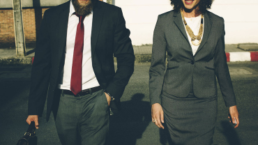 Business people walking together in the city