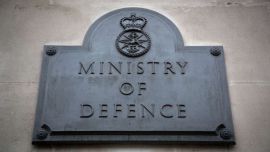 Integral clients include the Ministry of Defence in the United Kingdom (Photograph: The plaque outside the South Door of the Ministry of Defence Main Building in Whitehall, London/Photographer: Harlan