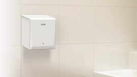 Based on the same principle of high velocity laminar air flow as the original Jet Towel, the new Jet Towel Smart does not have a drying chamber but uses the popular hands-under configuration.