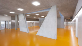 Flooring and waterproofing products from BASF's Master Builders Solutions range are available in a wide range of colors, enabling individual designs. Foto: BASF (Location: Canton Hospital, St. Gallen,