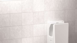 The popular Jet Towel Slim operates at 56dB for standard models and 59db for the high powered units, while the new compact Jet Towel Smart runs at 58-59dB in standard format and 60-62dB for high power