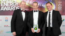 Representatives from Vital Energi and the University of St Andrews collecting the award.