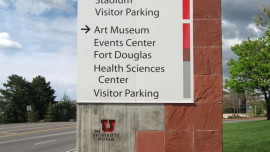 Vehicle directional signage.