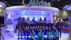 The Midea/FG Europe team at HVACR 2018.