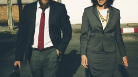 Business people walking together in the city