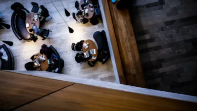 aerial photography of people sitting on chair