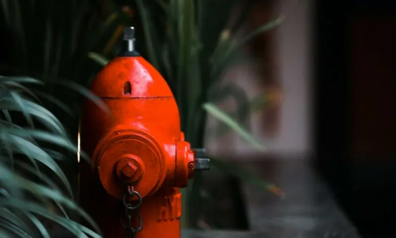 orange fire hydrant on brown wooden floor